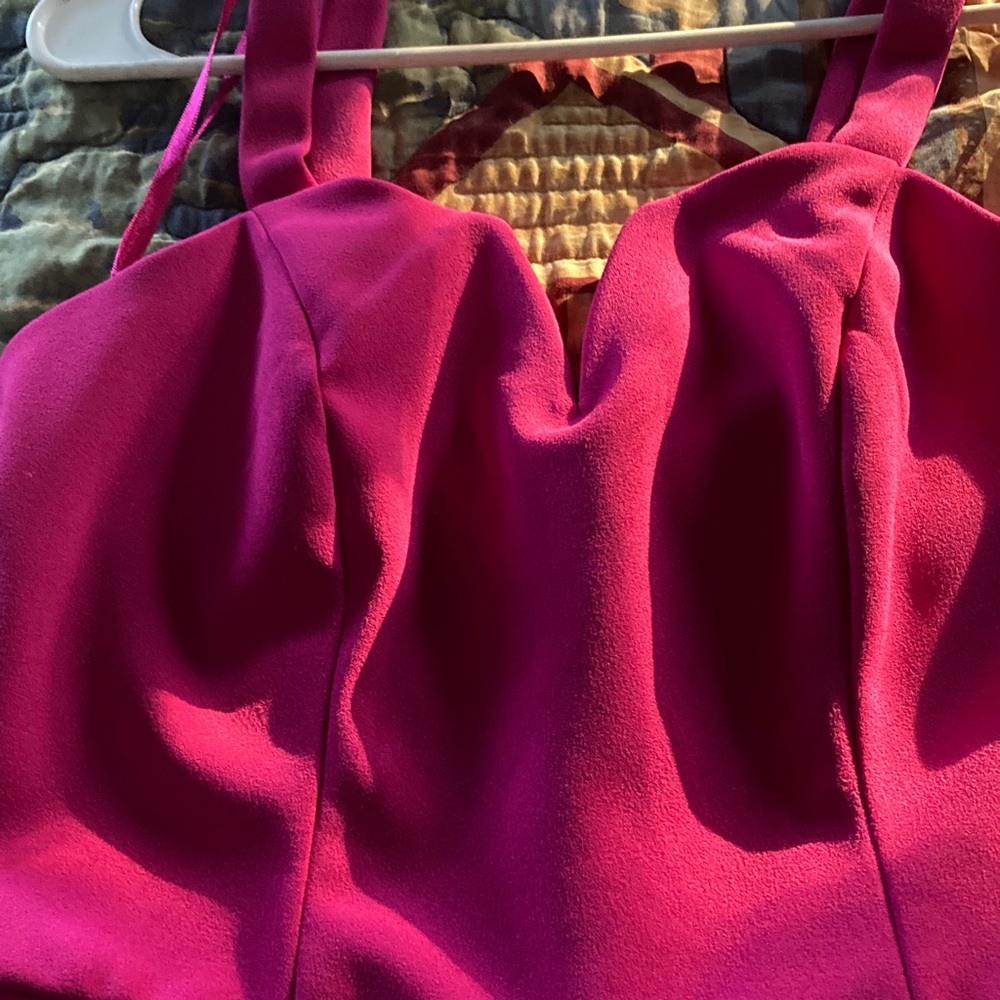 Crystal Sky jumpsuit hot pink womens med. wide leg sweetheart neckline strapped - Picture 3 of 12